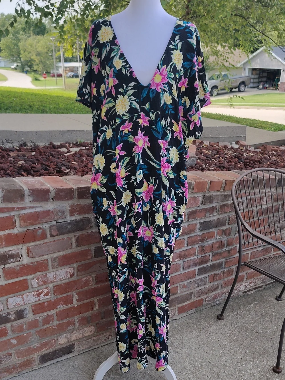Torrid Washable Gauze Side Slits Caftan Cover-Up Maxi Dress Size 3/3X Bohemian